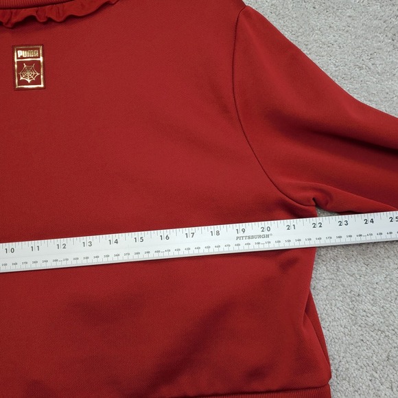 Puma X Charlotte Olympia Cropped Sweatshirt Women's Large Red Dahlia Pullover - Picture 14 of 16